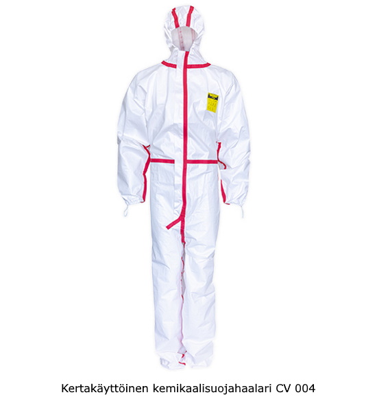 Kertakäyttöinen kemikaalisuojahaalari